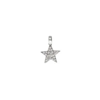 18kt White Gold Star Pendant with Zircons