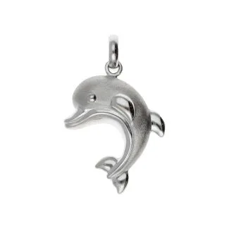 Dolphin Pendant in 18kt White Gold
