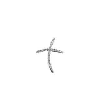18kt White Gold Cross with Zircons