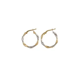 Bicolour 18kt Gold Hoop Earrings for Her