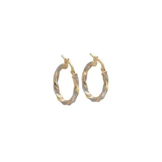 Bicolour 18kt Gold Hoop Earrings for Women and Children