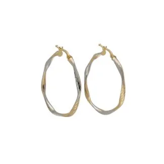 Bicolour 18kt Gold Hoop Earrings for Girls and Women