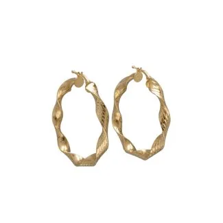 18kt Bicolour Yellow Gold Hoop Earrings