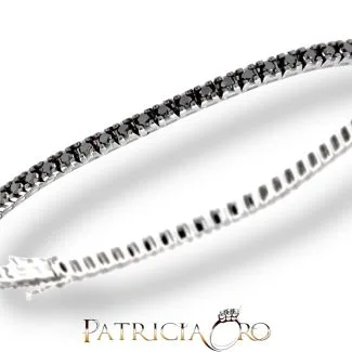 Davite & Delucchi Tennis Bracelet with Black Diamonds in White Gold