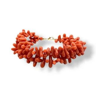 Women's 2-Strand Sciacca Coral Bracelet with 18kt Gold Clasp