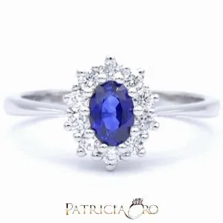 Davite & Delucchi Sapphire and Diamond White Gold Ring