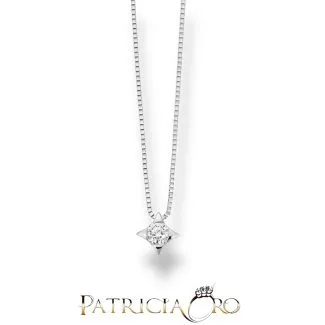 Miluna Punto Luce Necklace 18kt White Gold with Natural Diamond