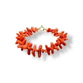 Sciacca Coral Bracelet with Large Crafted Cabochons