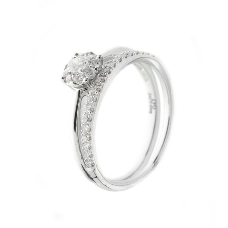 Anello Davite & Delucchi Oro Bianco Doppio Giro Diamanti