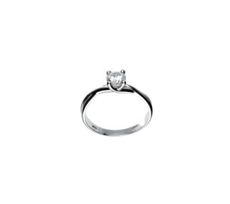 Anello solitario in oro 18k con zirconi, un gioiello di lusso perfetto per un'idea regalo preziosa.