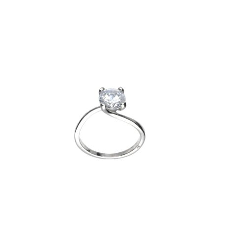 Anello Solitario Oro Bianco 750 Zirconi