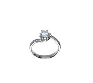 Splendido Anello Solitario in Oro Bianco 750 con Zirconi: un gioiello di lusso perfetto per un'idea regalo preziosa.