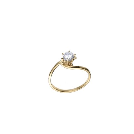 Anello Solitario Oro Giallo 750 Zirconi