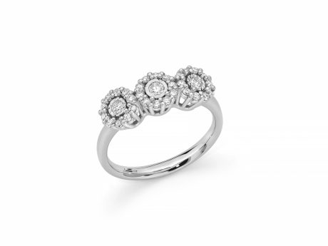 Anello Trilogy Fantasia Miluna Diamanti Brillanti Oro Bianco 750
