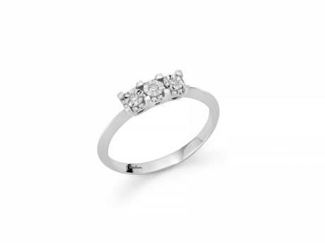 Anello Trilogy Miluna in Oro Bianco con Diamanti Brillanti
