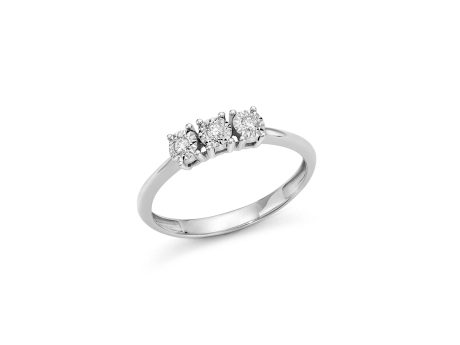 Anello Trilogy Miluna in Oro Bianco con Diamanti Brillanti