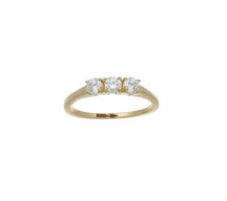Anello Trilogy in oro giallo 750 con zirconi: un gioiello di lusso perfetto per un'idea regalo preziosa.