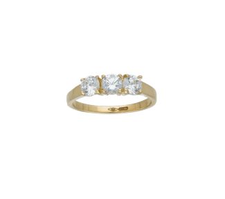 Splendido anello trilogy in oro giallo, un gioiello con diamanti perfetto per celebrare un momento speciale.