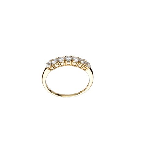 Anello Trilogy in Oro Giallo 18kt con Zirconi Bianchi
