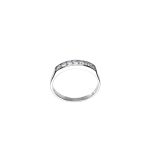 Anello Veretta 7 Pietre in oro bianco 18kt con zirconi bianchi - Gioielleria Patricia Oro