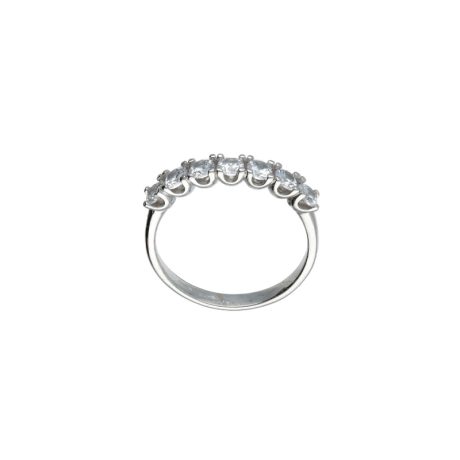 Anello Veretta 7 Pietre in Oro Bianco 750