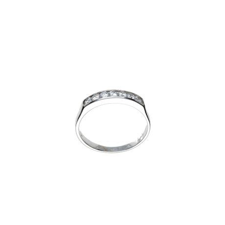 Anello Veretta 7 Pietre in Oro Bianco 18kt