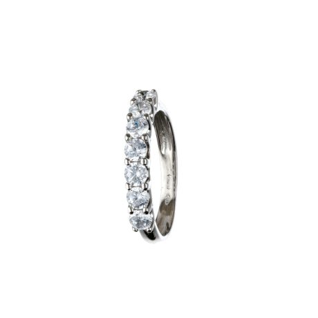 Anello Veretta in Oro Bianco 18kt con Zirconi