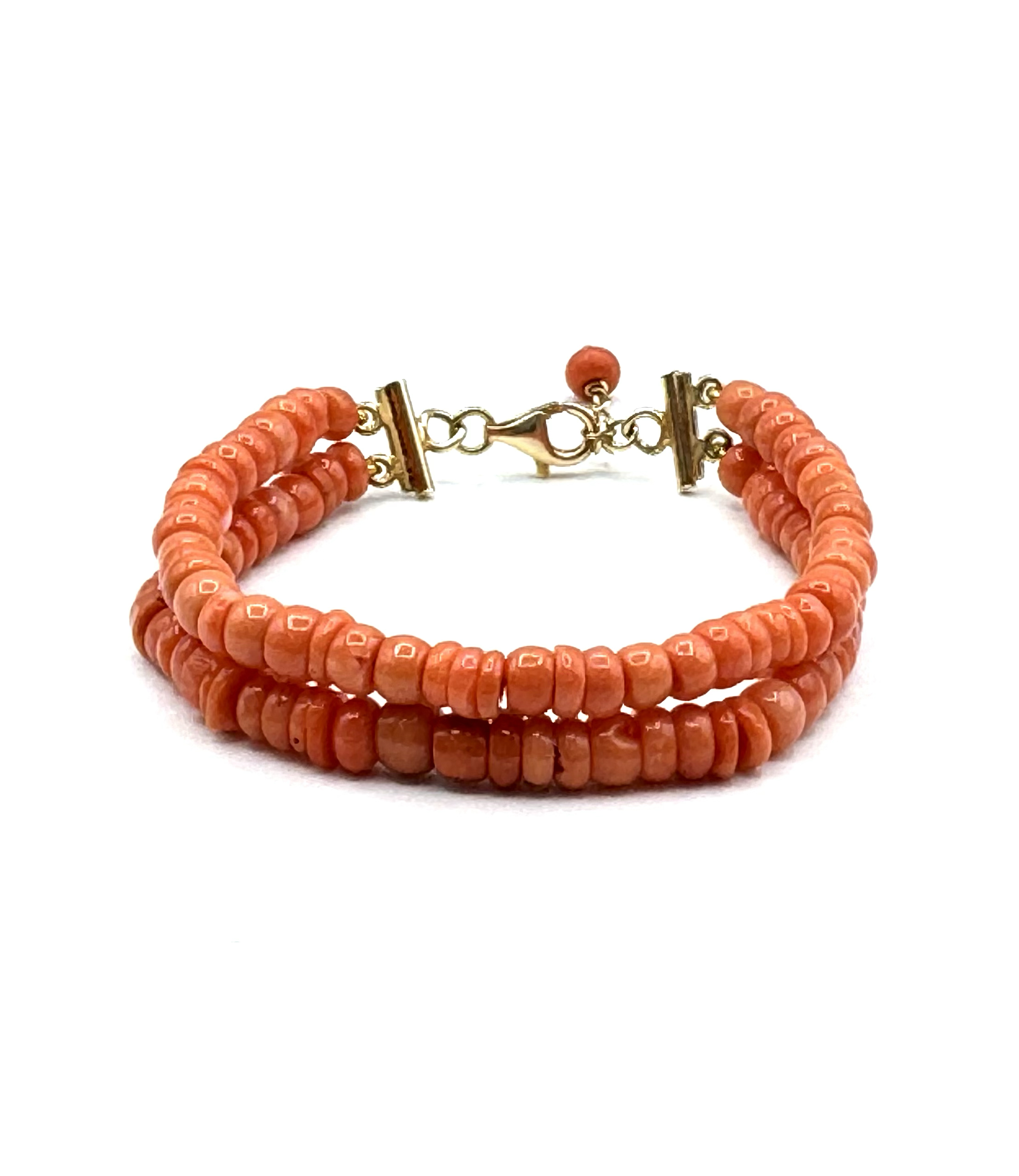 Bracciale 2 fili in Corallo Sciacca Donna di Patricia Oro Creations, un gioiello made in italy di alta gioielleria.