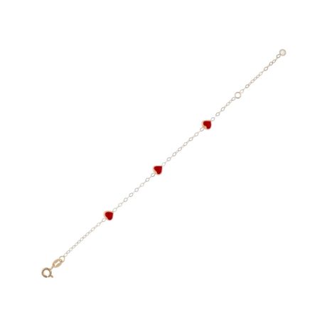 Bracciale bimba in oro 750 con cuori