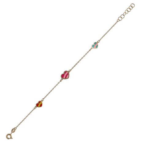 Bracciale bimba in oro 750 con cuori
