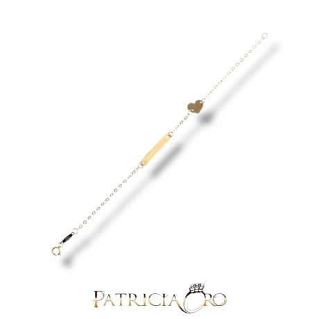 Bracciale Bimba Oro 18k con Targhetta e Cuore