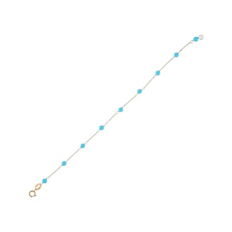 Bracciale bimba in oro 750 e turchese