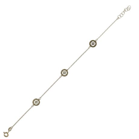 Bracciale bimbo in oro 750 con rosa dei venti
