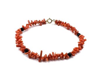 Bracciale Corallo Sciacca Oro 750 con Onice