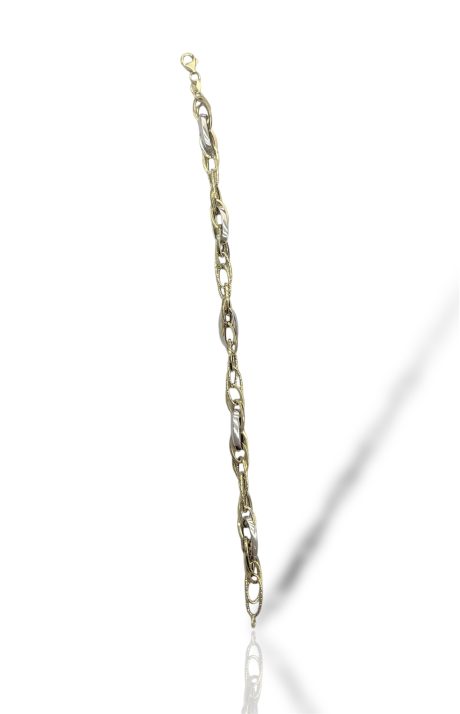 Bracciale Oro 750 Giallo-Bianco 19cm