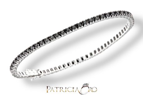 Bracciale Tennis Davite & Delucchi con Diamanti Neri Oro Bianco