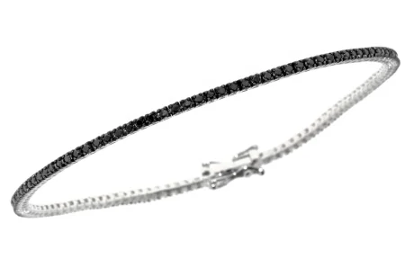 Bracciale tennis Davite & Delucchi con diamanti neri in oro 750