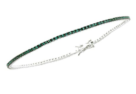 Bracciale Tennis Davite & Delucchi in Oro Bianco 18kt con Smeraldi