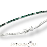 Bracciale tennis smeraldo e diamanti Davite&Delucchi oro 750