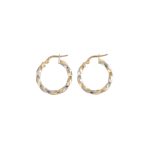 Eleganti cerchi in oro 750 bicolore, un gioiello di lusso perfetto per un'occasione speciale. (Vista 2)