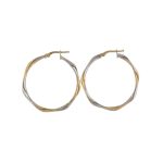 Cerchi in oro 750 bicolore: un'eccellenza di gioielli made in italy, perfetti per un'eleganza senza tempo. (Vista 2)