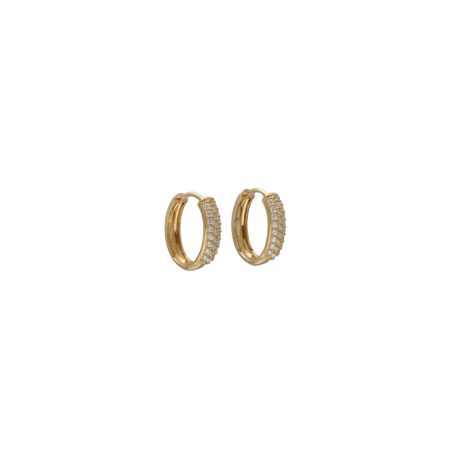 Cerchi Oro 18k Giallo con Zirconi Bianchi