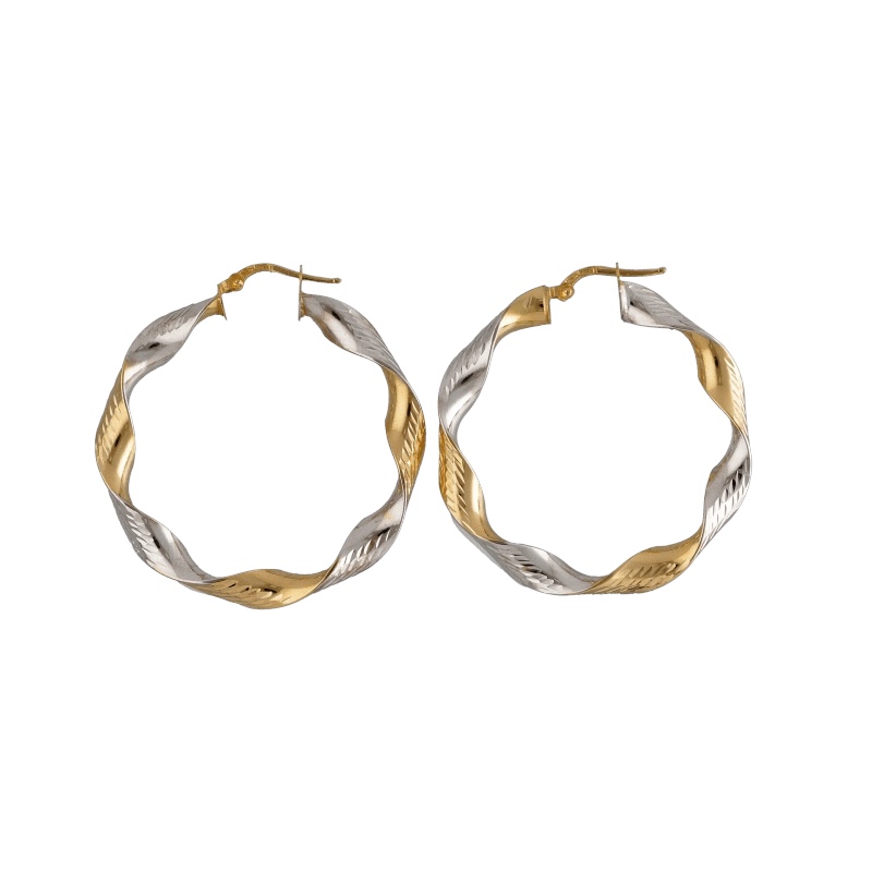 Cerchi in oro bicolore 750, un gioiello di lusso perfetto per un'idea regalo preziosa. (Vista 2)