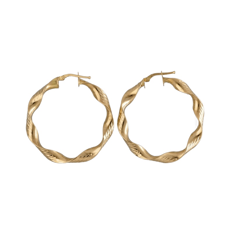 Eleganti cerchi in oro giallo 750, un gioiello di lusso perfetto per ogni occasione. (Vista 2)