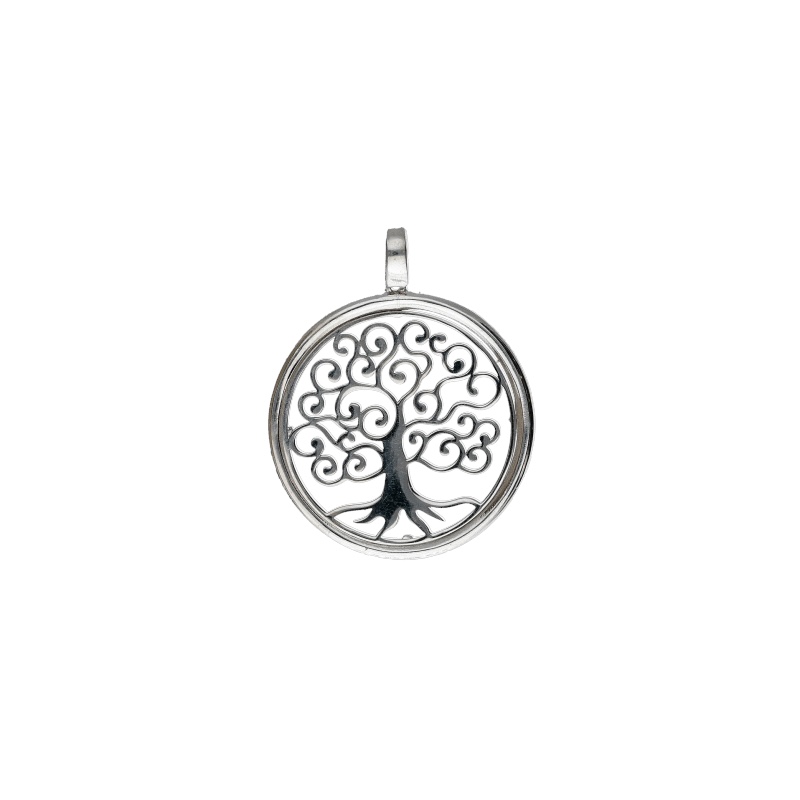 Splendido Ciondolo Albero della Vita in Oro Bianco 750: un gioiello di lusso per celebrare la vita e l'eleganza.