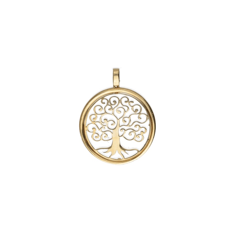 Splendido ciondolo Albero della Vita in oro giallo 750, un gioiello di lusso perfetto per un regalo prezioso.