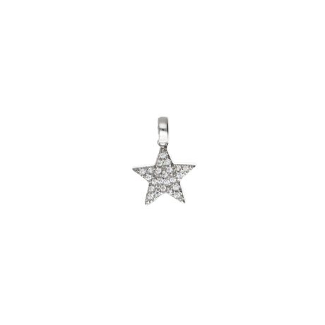 Ciondolo Stella con Zirconi in Oro Bianco 750