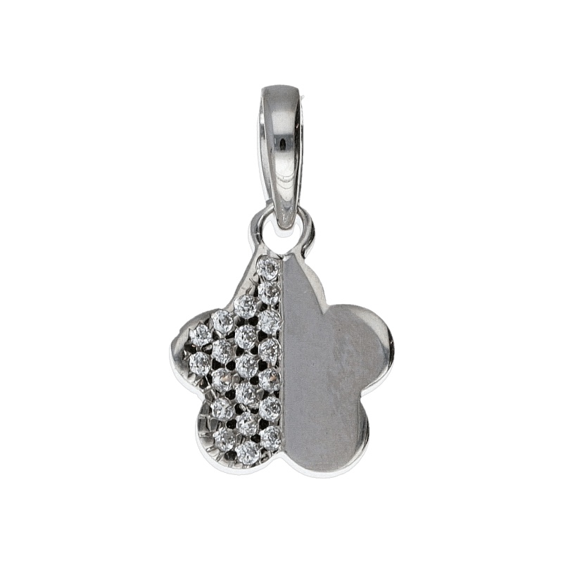 Splendido ciondolo con zirconi in oro bianco 750, un gioiello di lusso perfetto per un'idea regalo preziosa.