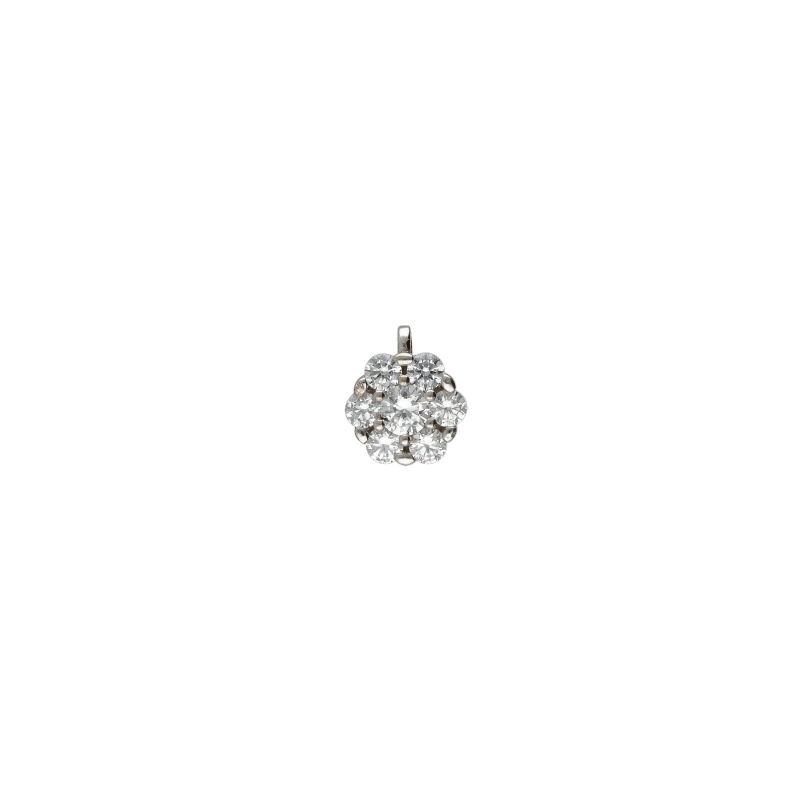 Ciondolo con zirconi in oro bianco, un gioiello di lusso perfetto per un'idea regalo preziosa.