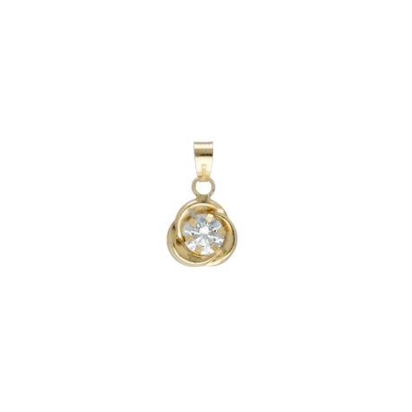 Ciondolo in Oro Giallo 18k con Zirconi Bianchi